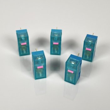 5x Huano Micro-Switches blue transparent shell pink dot 80 Mio Klicks Ersatzteil